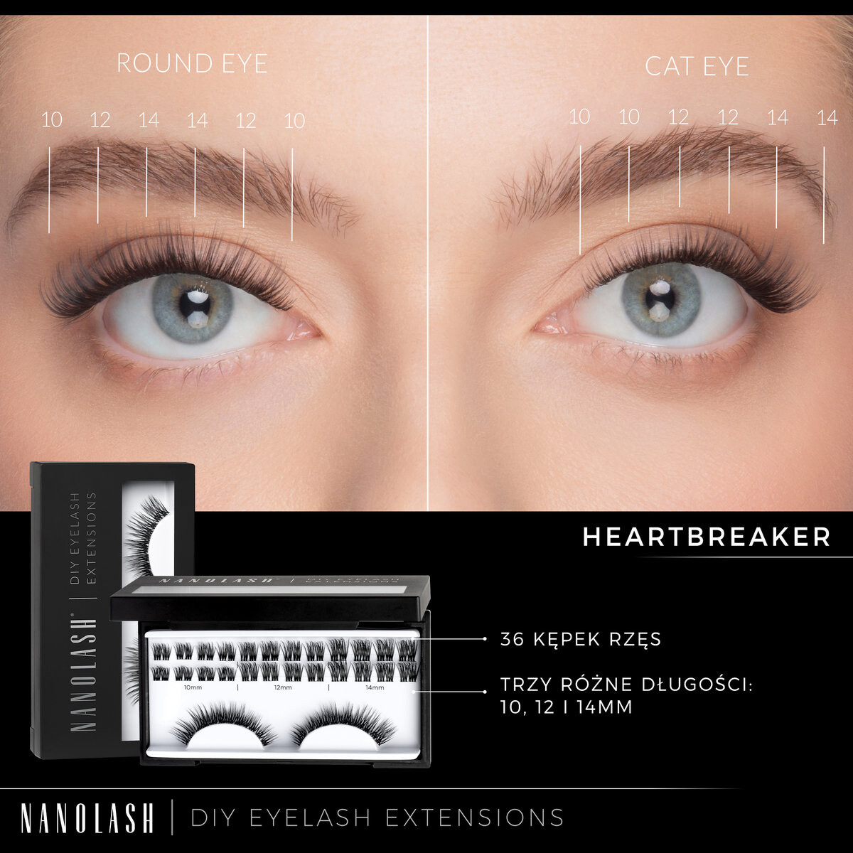 Набор для склеивания ресниц Nanolash HEARTBREAKER - ресницы для самостоятельного нанесения — фото 4