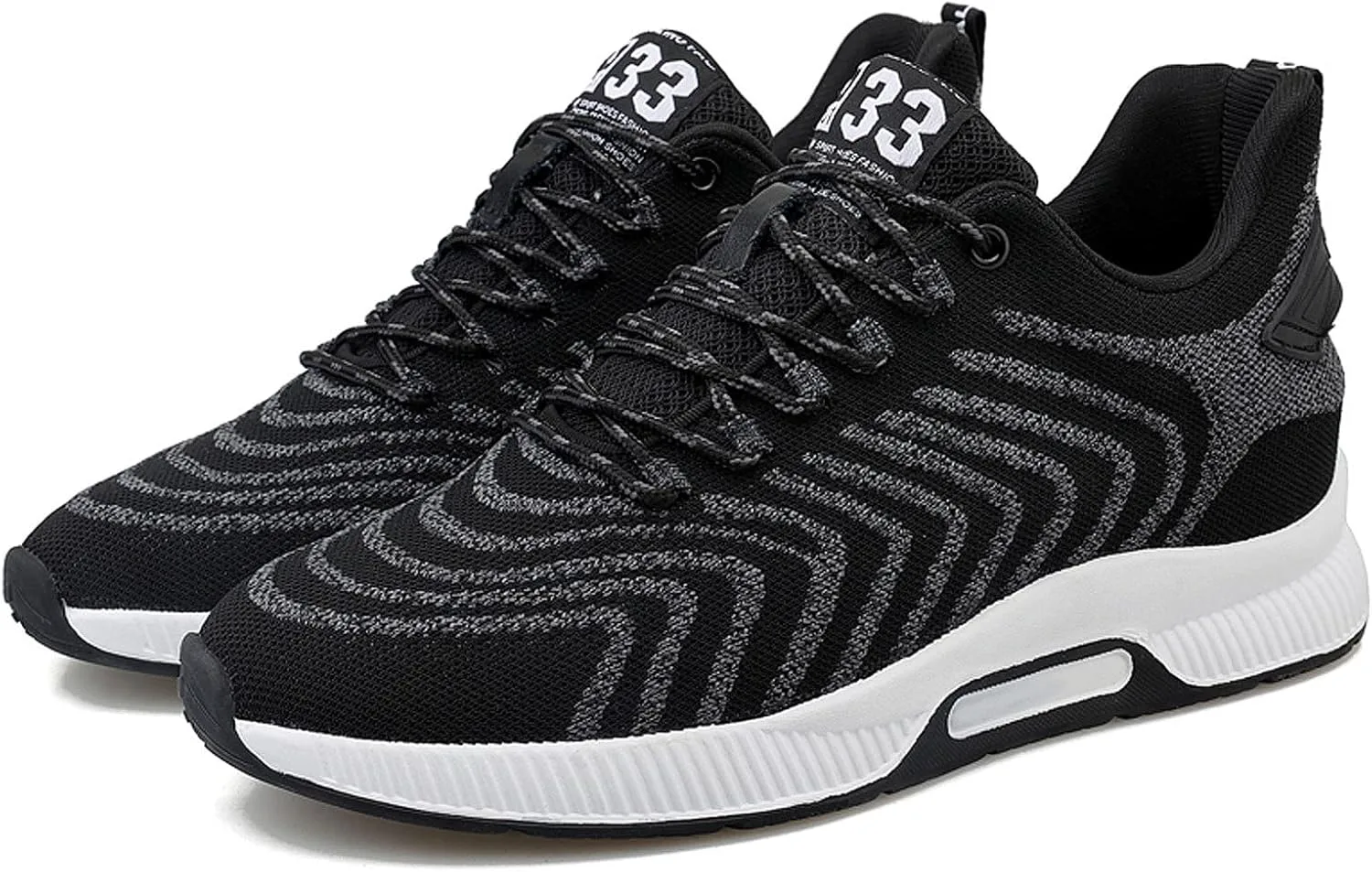 

Кроссовки CERYTHRINA Men Elevator с невидимой прибавкой в росте, спортивные туфли с увеличением роста на 6 см, дышащие, на шнуровке, черный