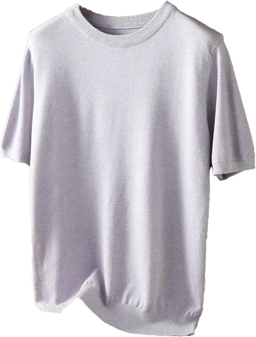 

Мужской свитер из шерсти с коротким рукавом и фактурной вязкой Alloaone