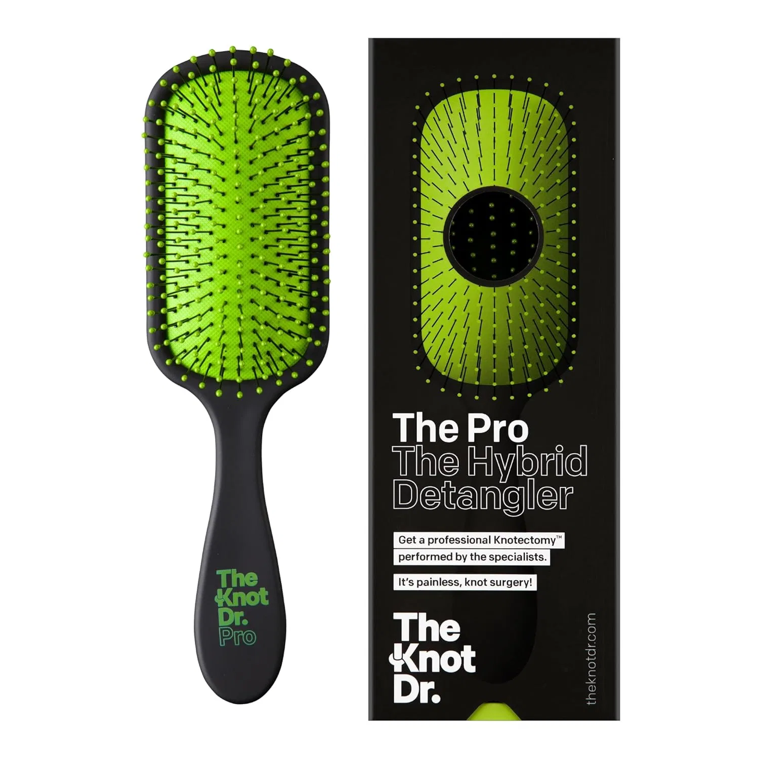 Расческа The Pro Hair Brush от THE KNOT DR. The Knot Dr., Green, Black
