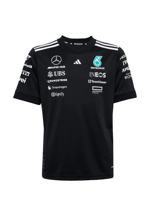 Детская футболка mercedes amg petronas formula one team с принтом, черная. Adidas Originals, Black White