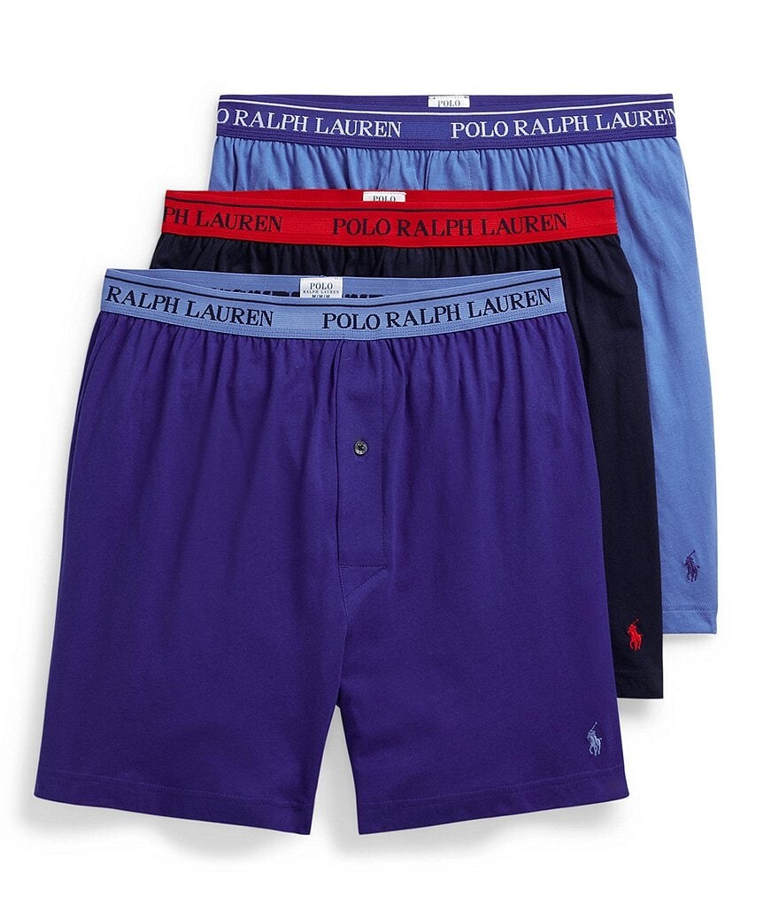 

Комплект из 3 хлопковых боксеров из джерси классического кроя Polo Ralph Lauren, синий