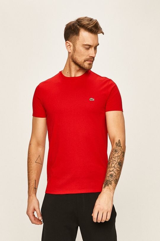 

Хлопковая футболка Lacoste, красный