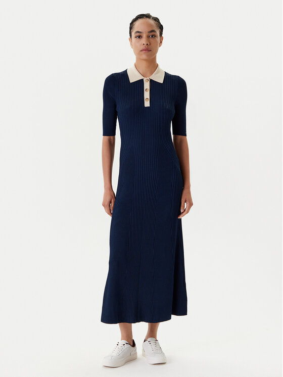 

Облегающее трикотажное платье WW0WW47216 Tommy Hilfiger, синий