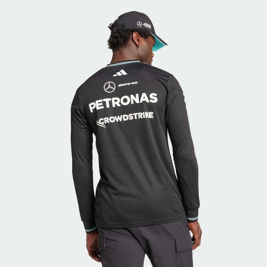 Футболка Performance ADIDAS PERFORMANCE MERCEDES - AMG PETRONAS FORMULA ONE TEAM DRIVER JERSEY AUTHENTIC LONG, черный — фото 3