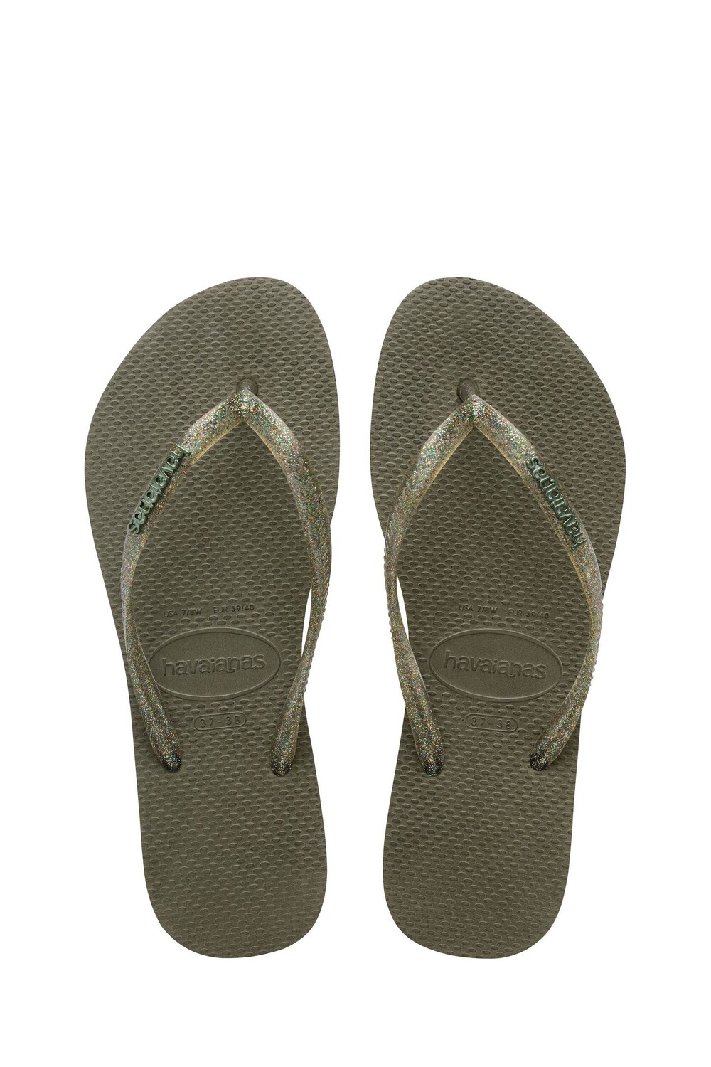 

Узкие босоножки с эффектом металлик и логотипом Havaianas, зеленый
