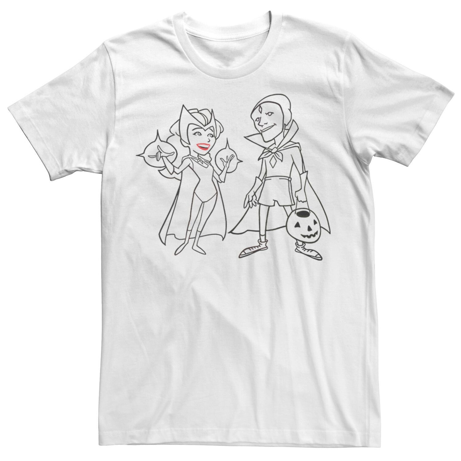 

Мужская футболка Marvel WandaVision Halloween Scarlet Witch & Vision Line Art