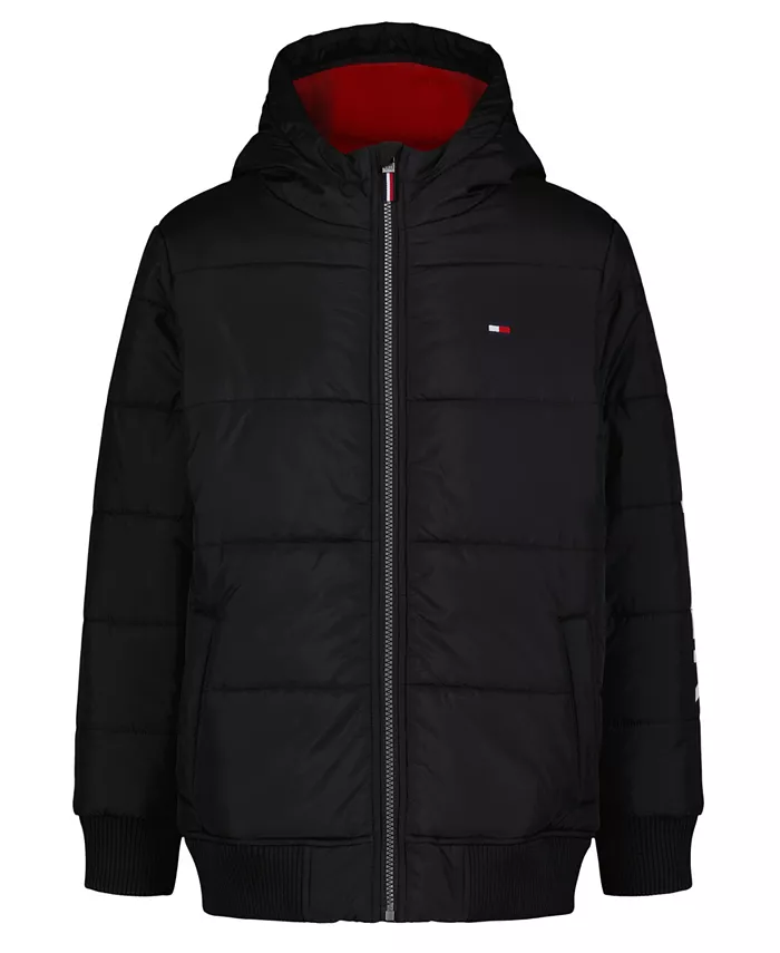 

Маленькая бомбер Hilfiger с логотипом для мальчиков Tommy Hilfiger, черный