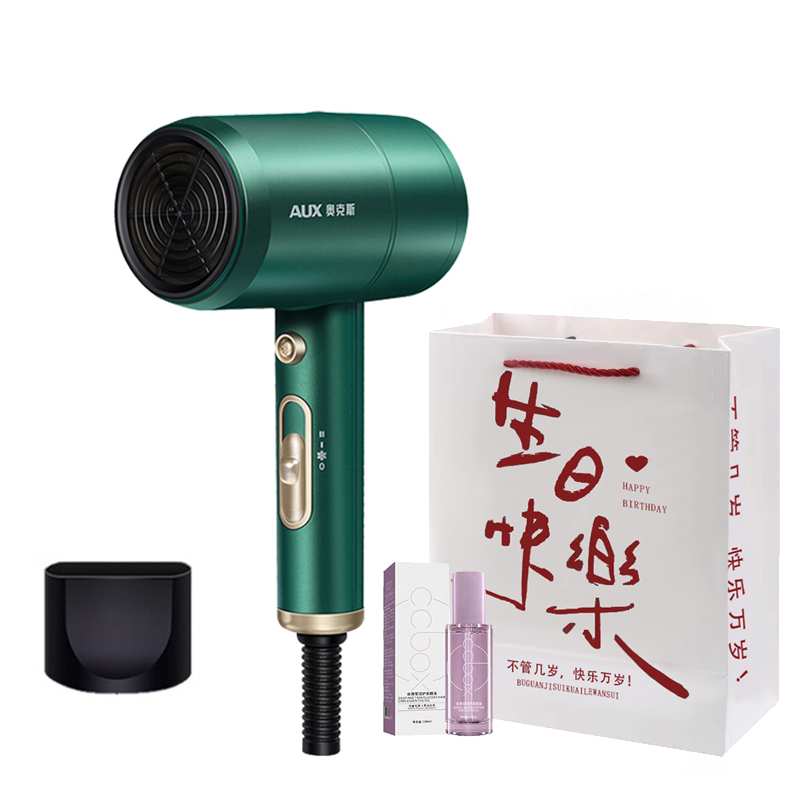 

Фен для волос 1800W с отрицательными ионами AH7800I Aux, Green-negative ion model [essential oil + birthday gift bag]