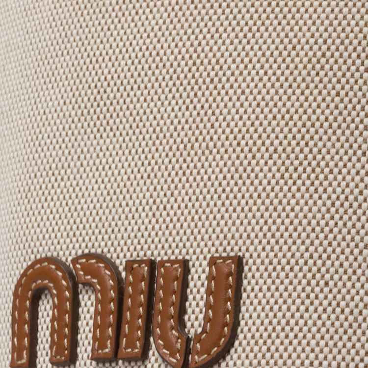 Футболка с одним плечом женская бежевая и коньячная MIU MIU — фото 4