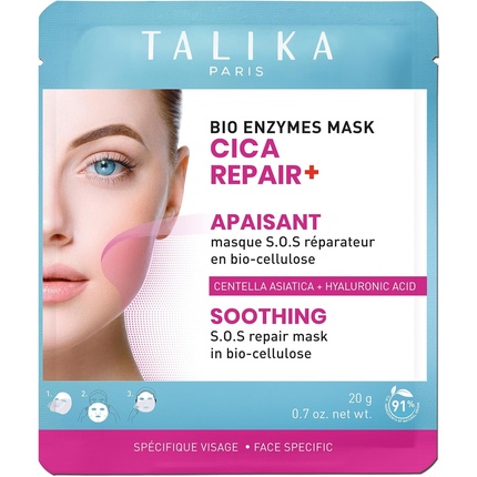 

Bio Enzymes Cica Repair+ Успокаивающая биоцеллюлозная маска для лица Talika