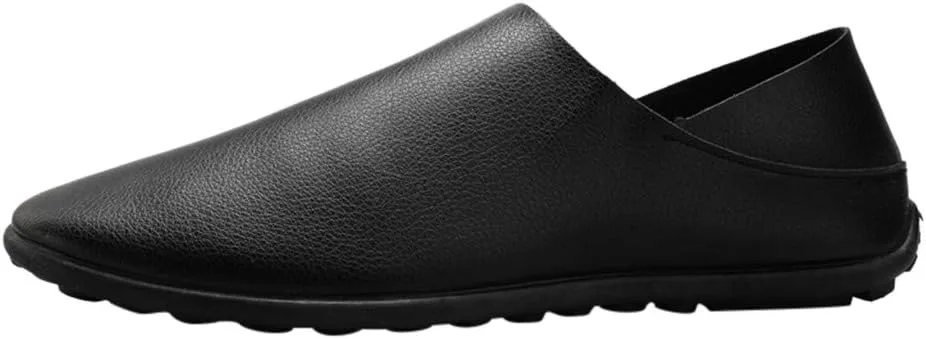 Мужские кожаные лоферы, деловые лоферы без шнурков, лоферы, летние тапочки, небольшие туфли, мягкие, легкие тапочки Sobzia, черный