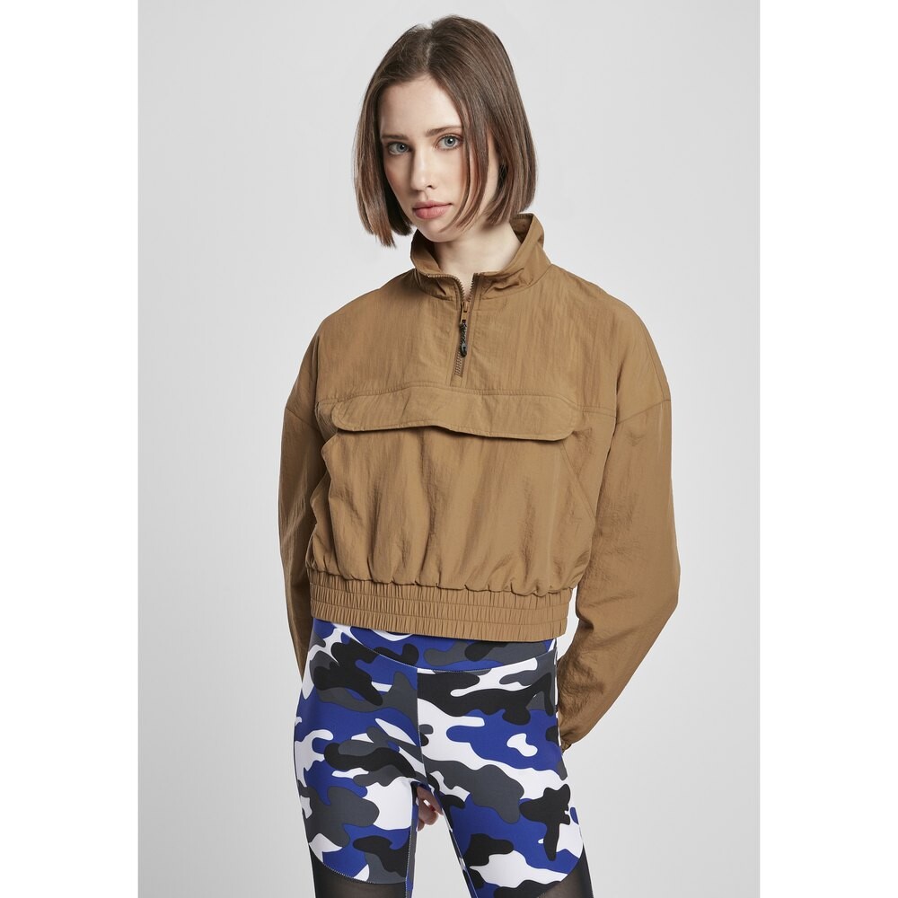 

Куртка Urban Classics Cropped Crinkle Nylon, коричневый