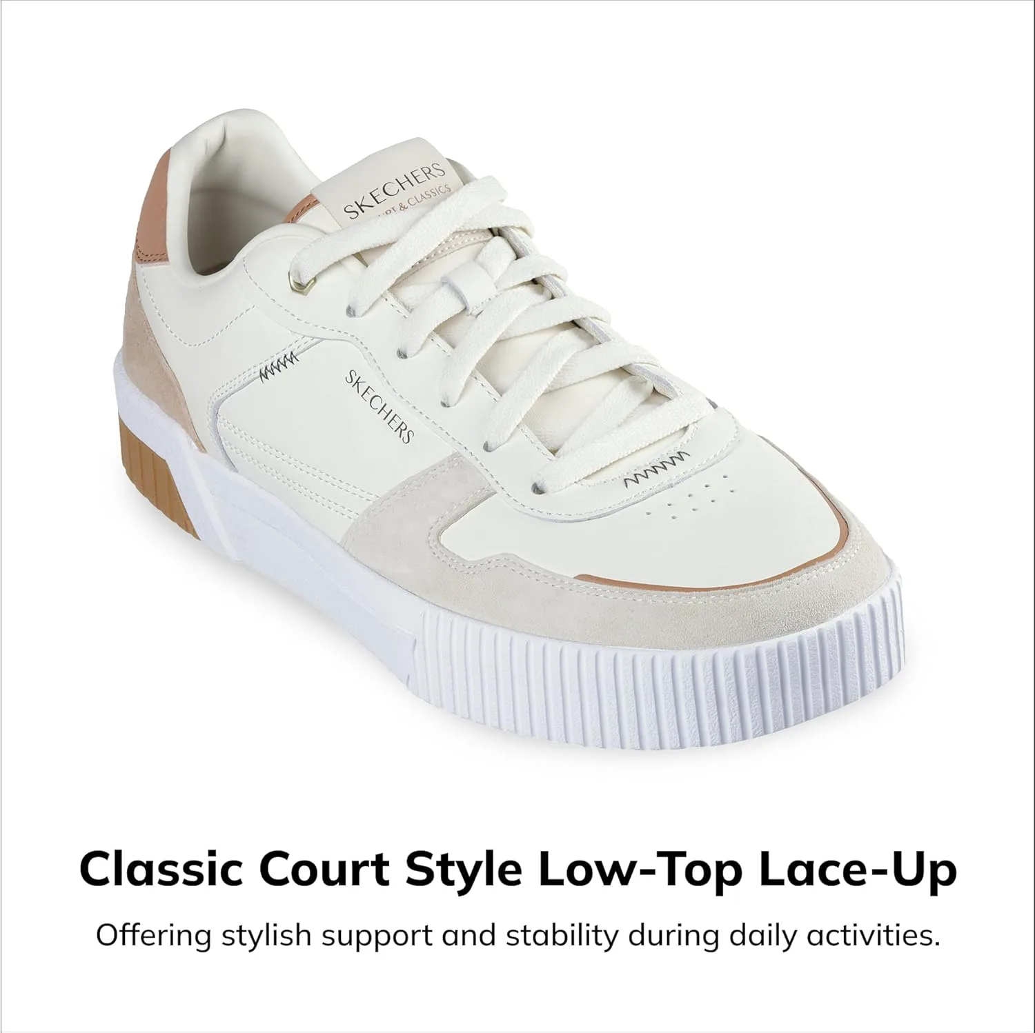 Мужские кроссовки Skechers Jade Kovos из кожи и замши на шнуровке, коричневый — фото 4