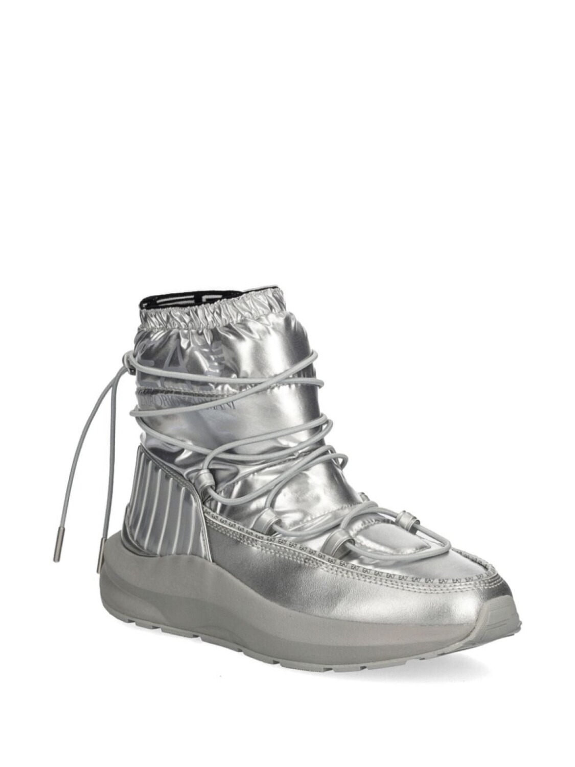 Стеганые зимние ботинки с логотипом Ea7 Emporio Armani, серебряный — фото 2