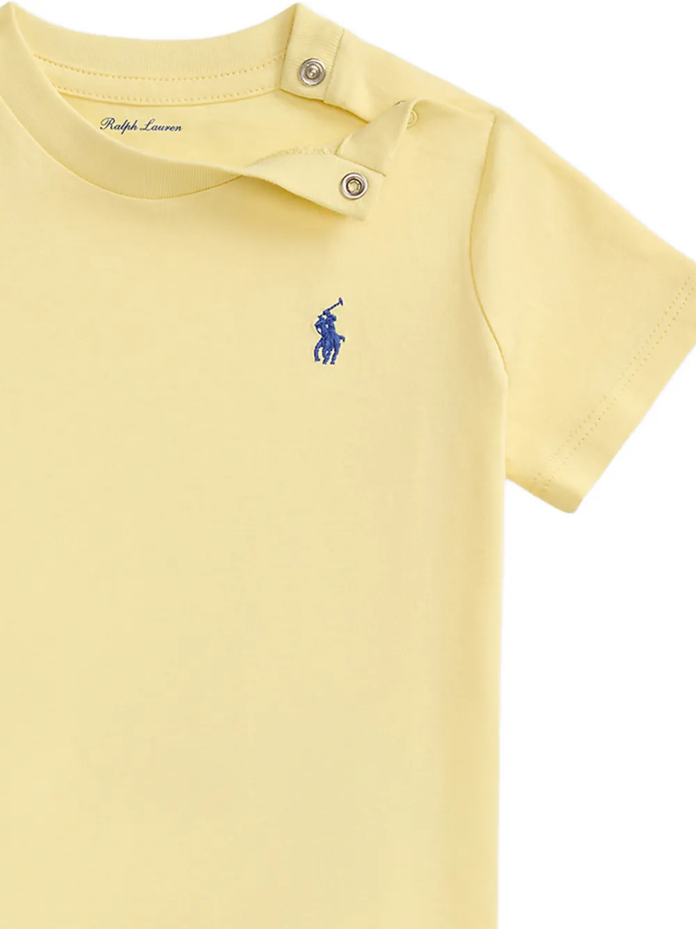Футболка с короткими рукавами и боковыми пуговицами Polo Ralph Lauren Kids, желтый — фото 4