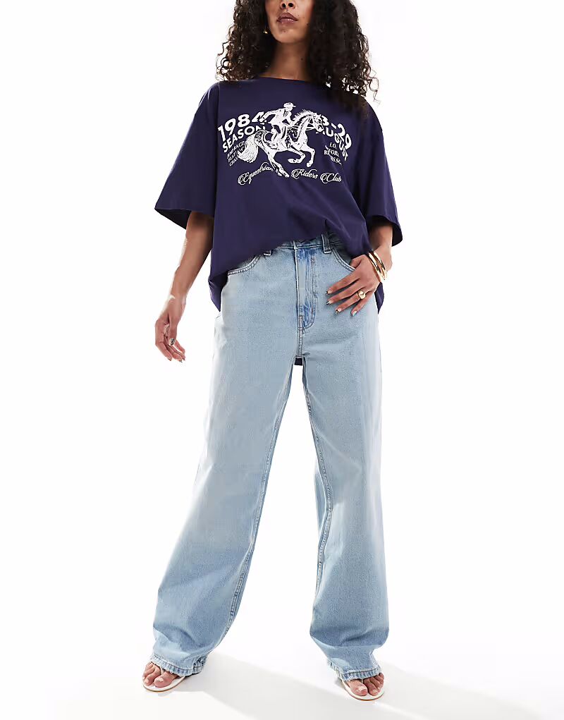 

Широкие джинсы-папы ASOS DESIGN в цвете lightwash
