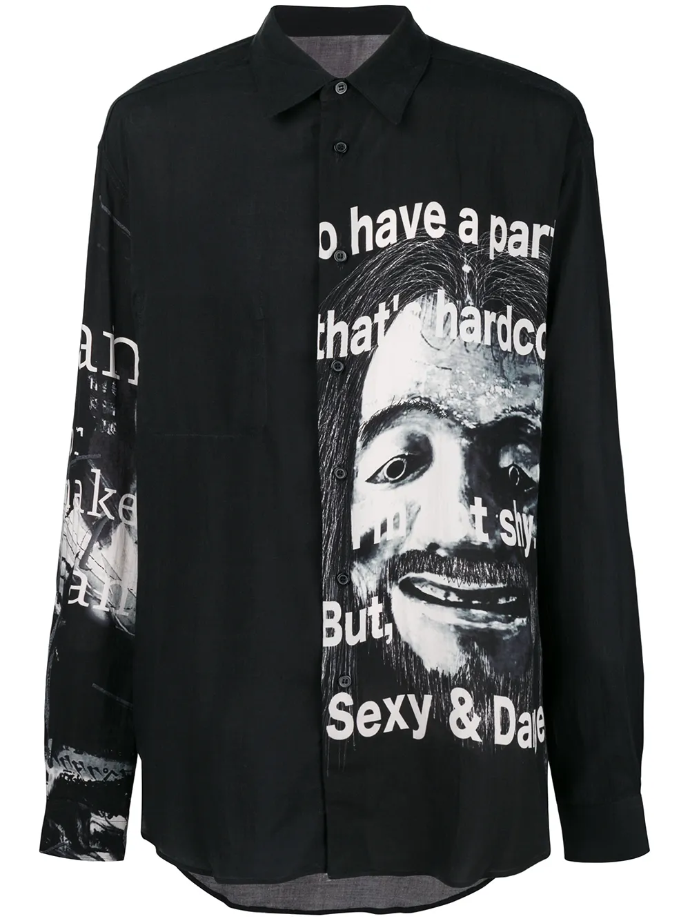 

Рубашка с графичным принтом Yohji Yamamoto, черный