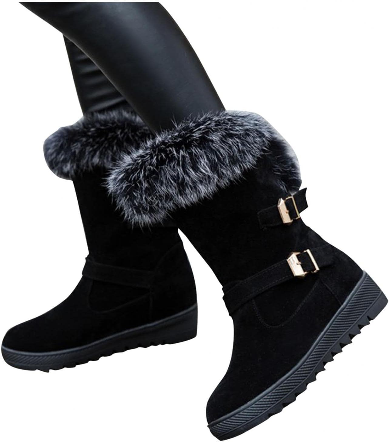 

Зимние сапоги Hbeylia для женщин, модные женские сапоги с плюшевой подкладкой, черный