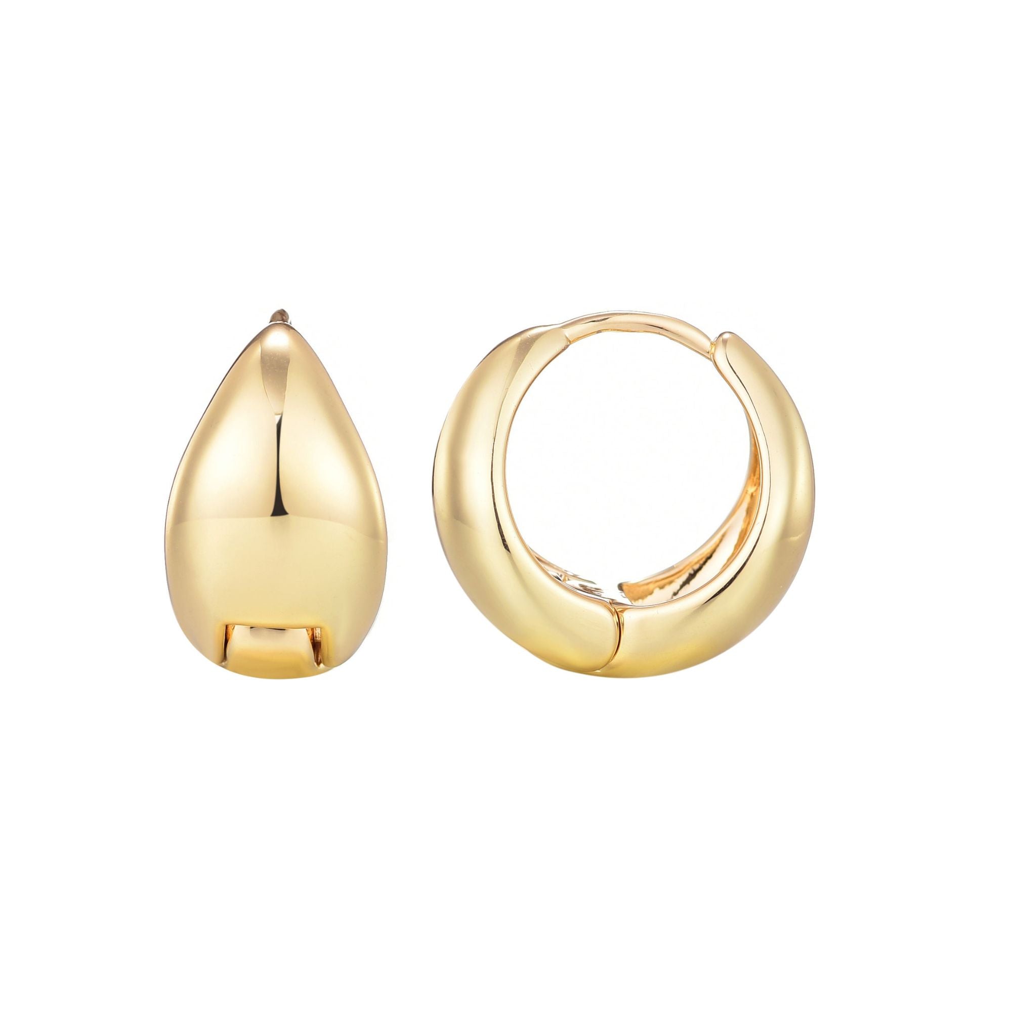 

Серьги-кольца с покрытием из 14-каратного золота Adornia, золотой