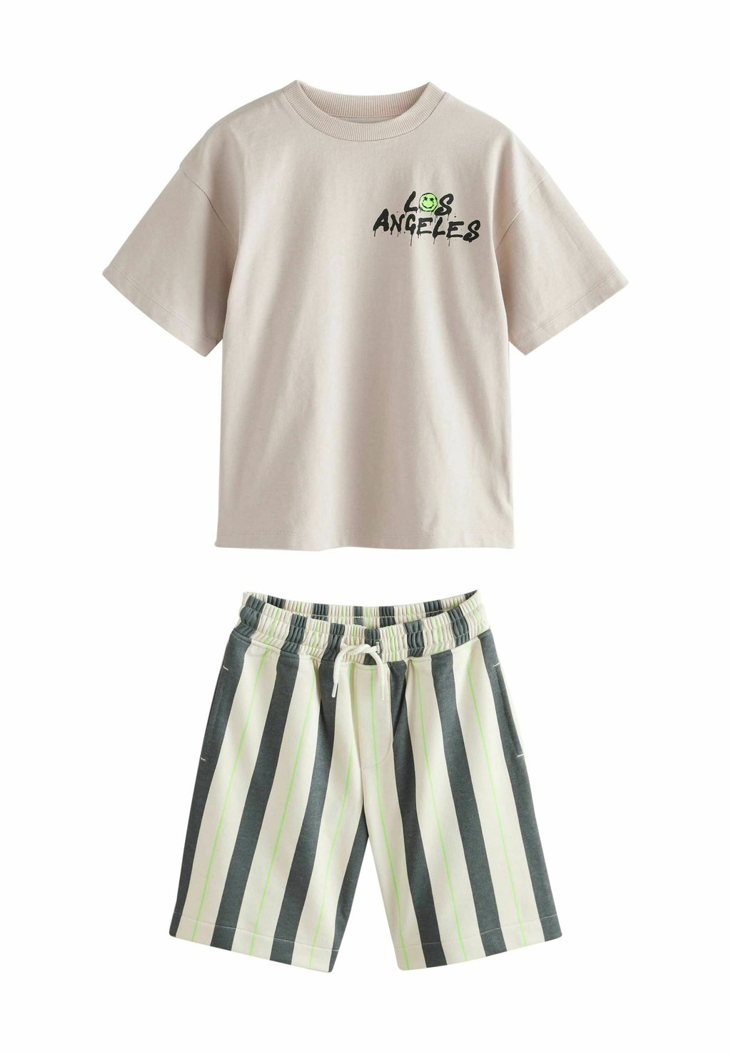 

Футболка с принтом RELAXED FIT-SHORT SLEEVE SET Next, бежевый