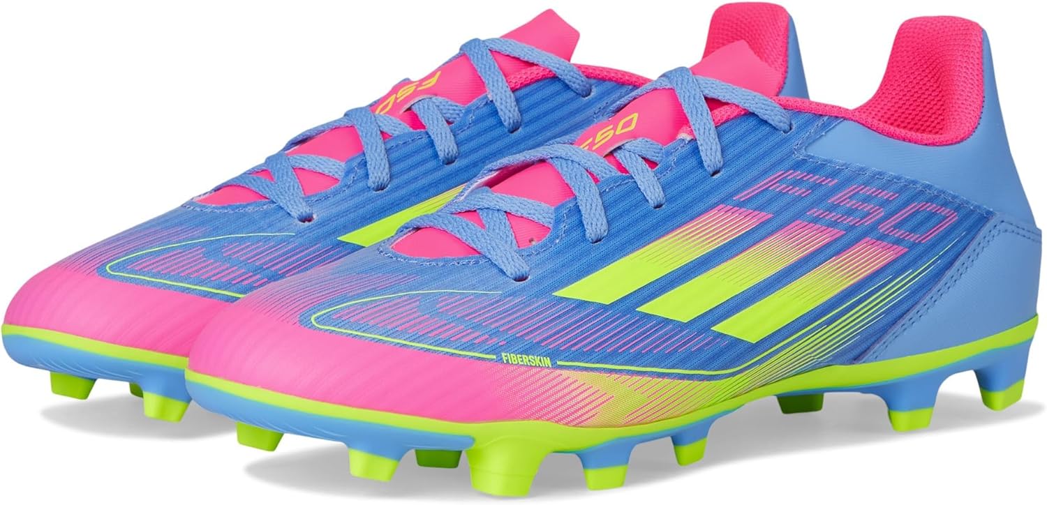 

Футбольные бутсы Adidas F50 Club для мужчин и женщин, для твердого и универсального покрытия, розовый/голубой