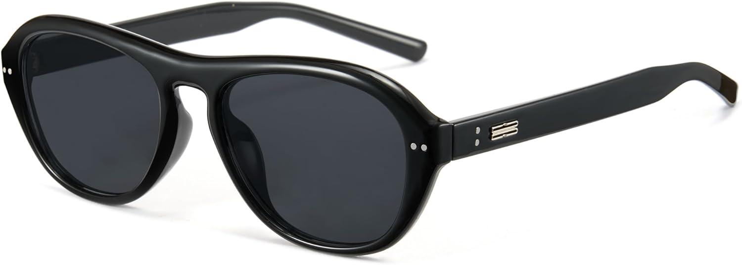 

Солнцезащитные очки Cyxus Retro Oval для женщин и мужчин, модные, с защитой от УФ-излучения, для использования на открытом воздухе, модель 1239, 03-oval Aviator Sunglasses-black