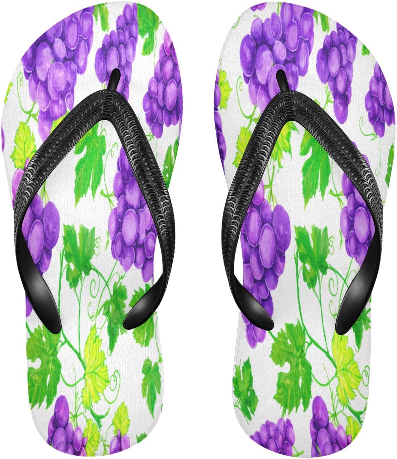 

Вьетнамки с акварельными листьями фиолетового винограда, пляжные шлепанцы, резиновые нескользящие летние тапочки для женщин и мужчин Sinestour