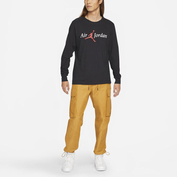Брюки men's jordan flight woven pocket sports pants/trousers/joggers yellow Nike, желтый — фото 4