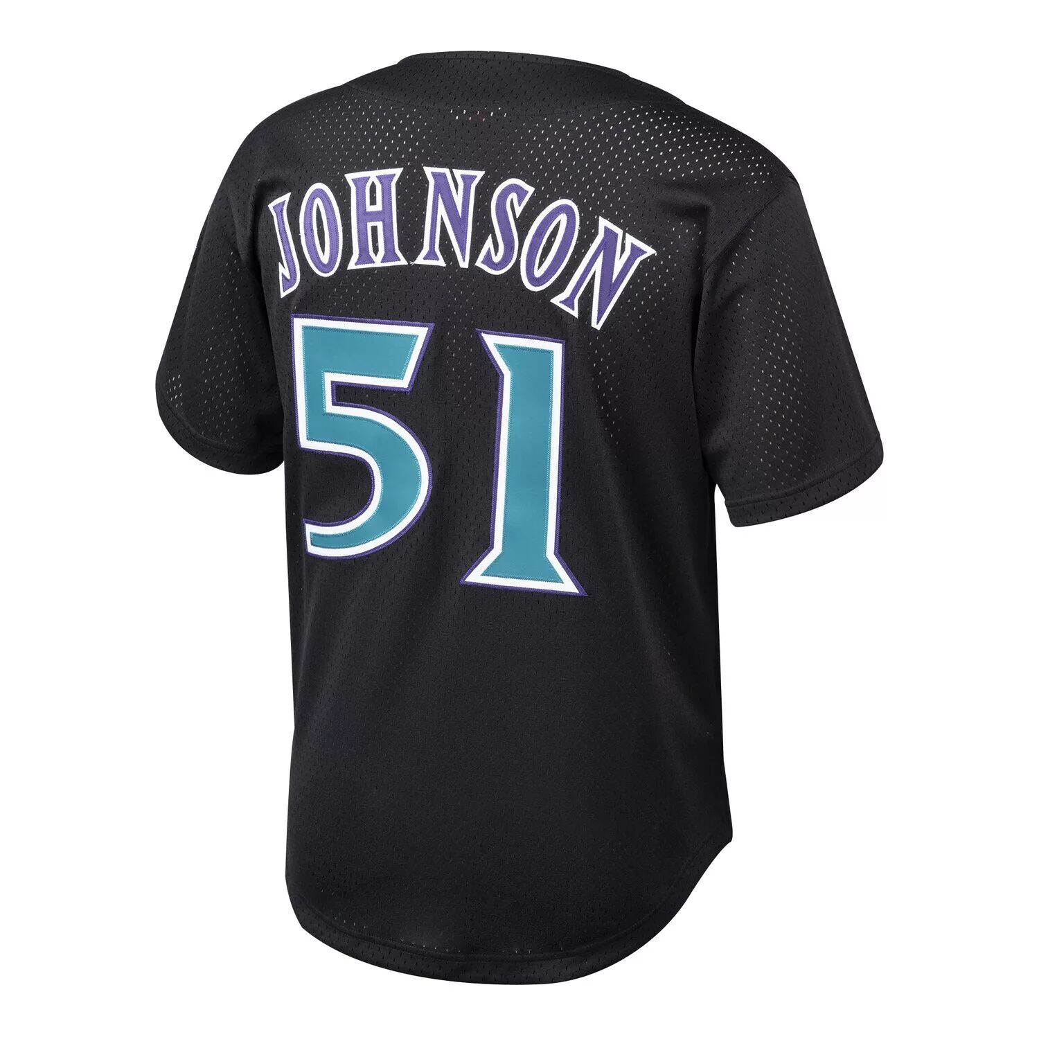 Молодежная футболка Mitchell & Ness Randy Johnson Black Arizona Diamondbacks Cooperstown Collection с сеткой для тренировки ватина Unbranded