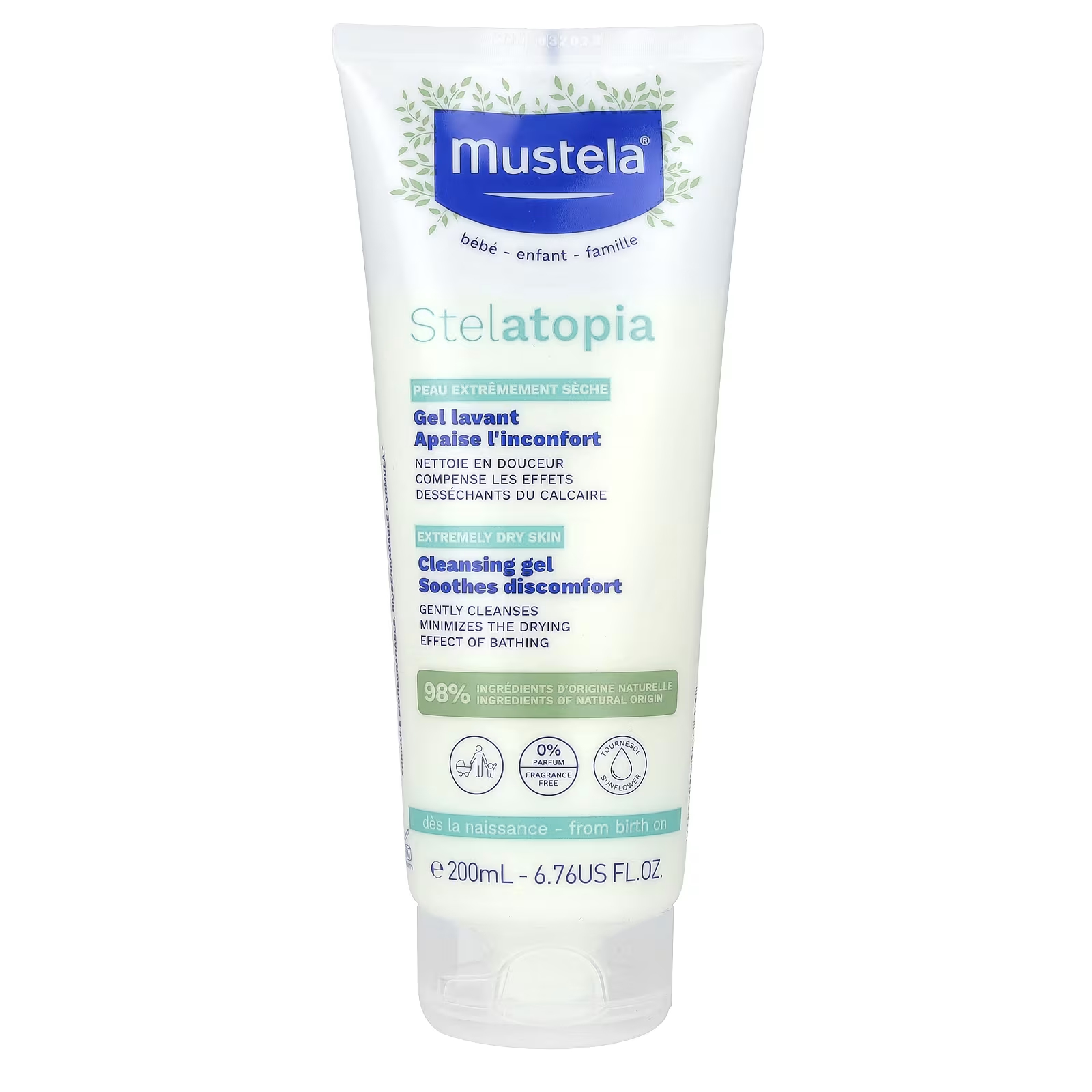 

Mustela Stelatopia Очищающий гель без запаха, 6,76 жидких унций (200 мл)