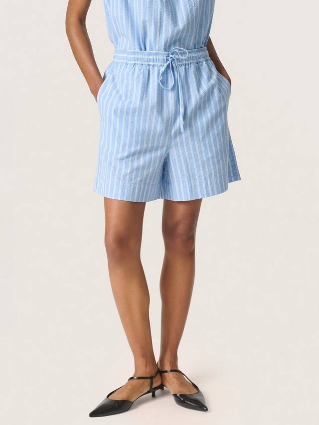 

Хлопковые шорты Anvitte с завязками и полосками Soaked In Luxury, Vista Blue/White