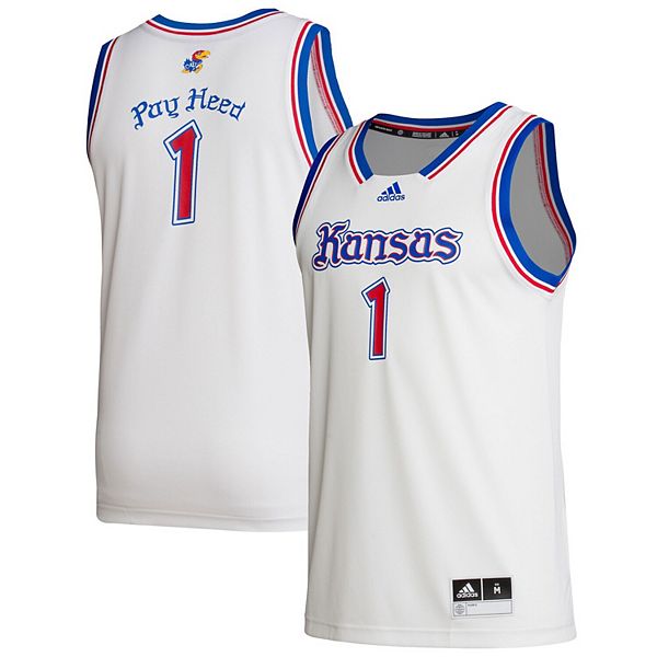 Мужская белая альтернативная баскетбольная майка Kansas Jayhawks Adidas — фото 2