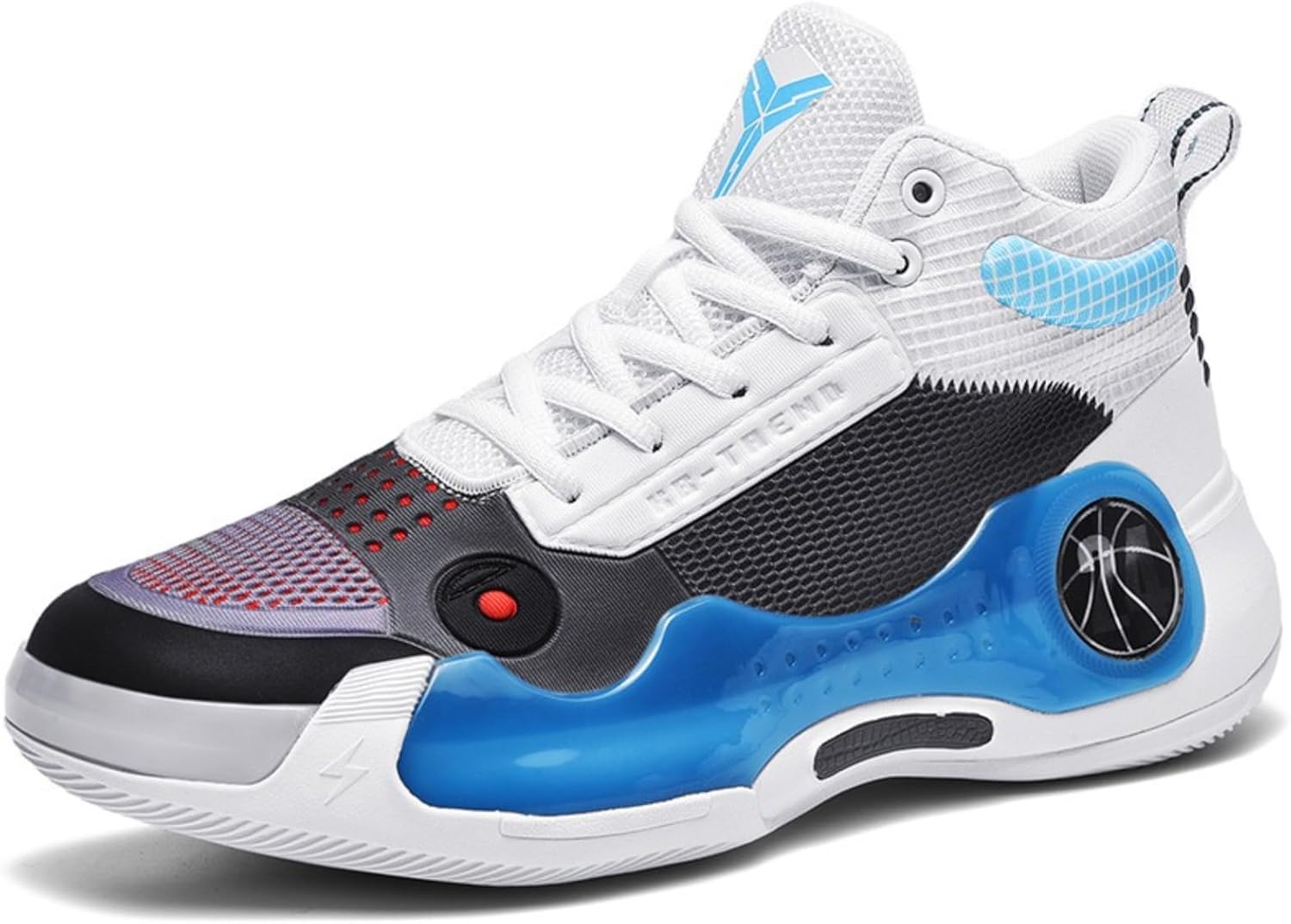 

Мужские кроссовки для баскетбола с граффити, дышащей сеткой, шнуровкой, высокие, легкие, с противоскользящей подошвой для улицы, спортивные кроссовки для тенниса, классические для волейбола и бейсбола Qklmwes, синий