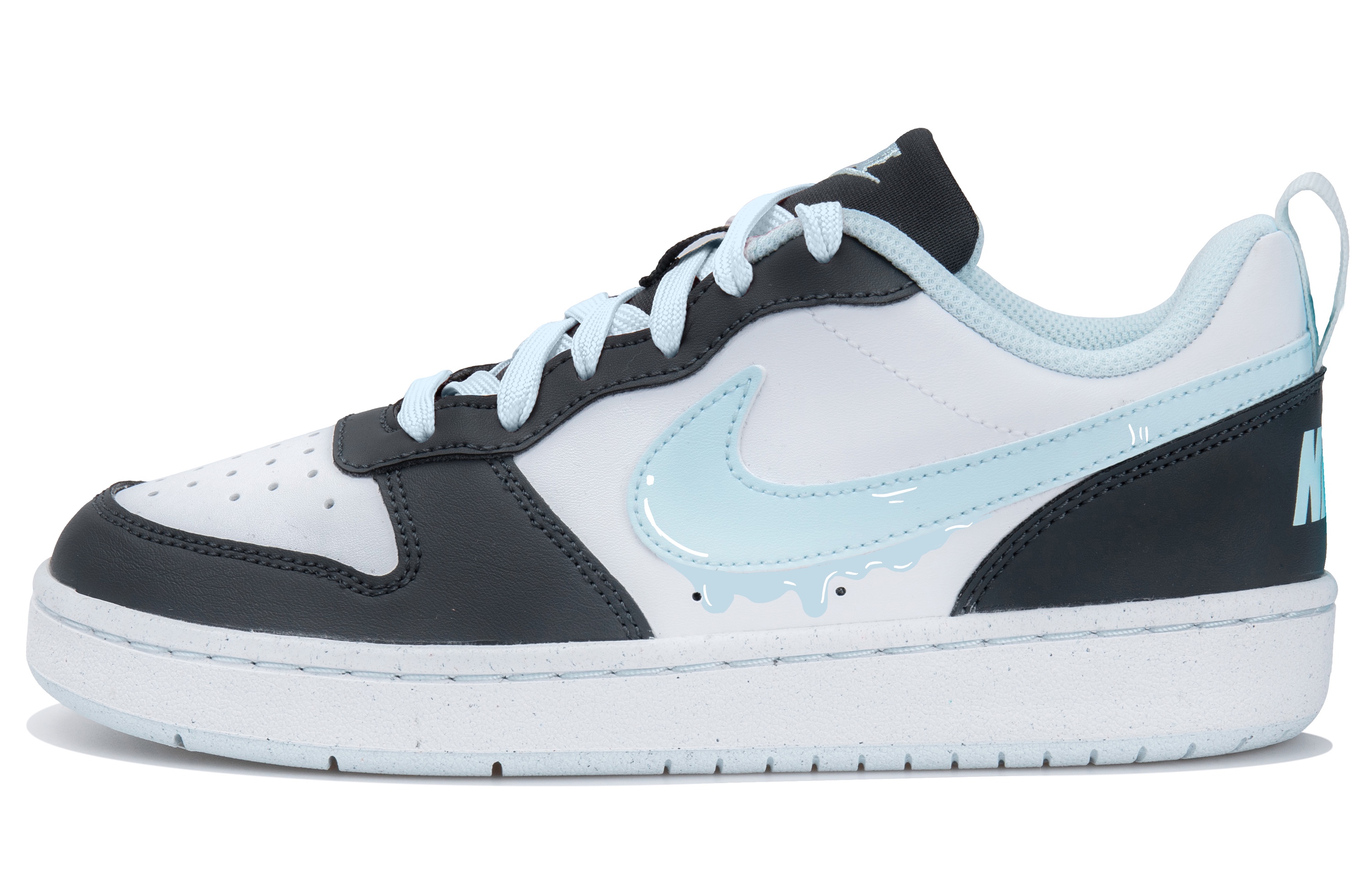 

Подростковые кроссовки для скейтбординга Court Borough Low Recraft Bg Nike, черный/белый/синий