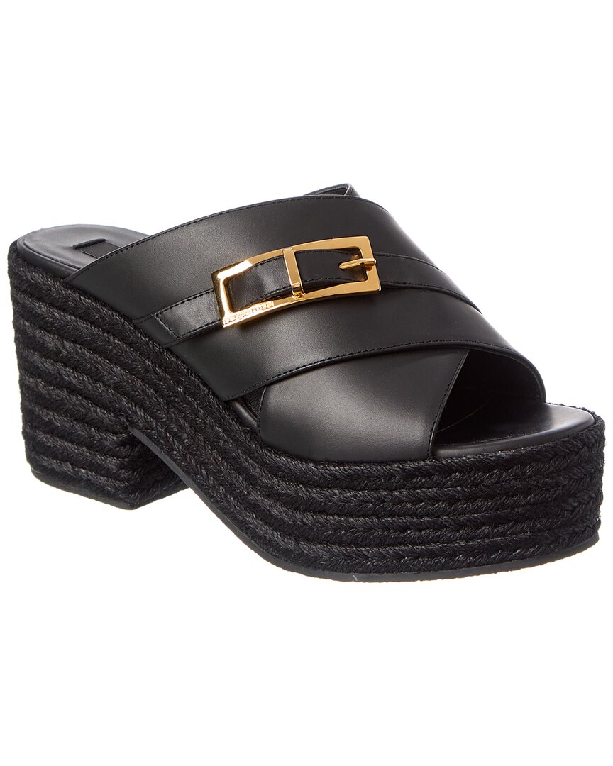 Sergio Rossi Leather Sandal, черный