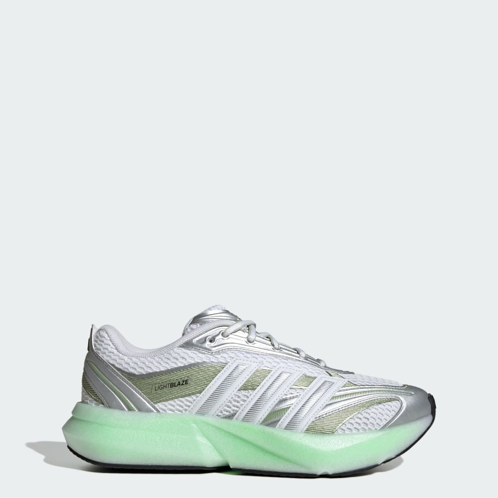 Кроссовки Adidas Lightblaze Glow Shoes, цвет Cloud White/Silver Metallic/Magic Lime Met