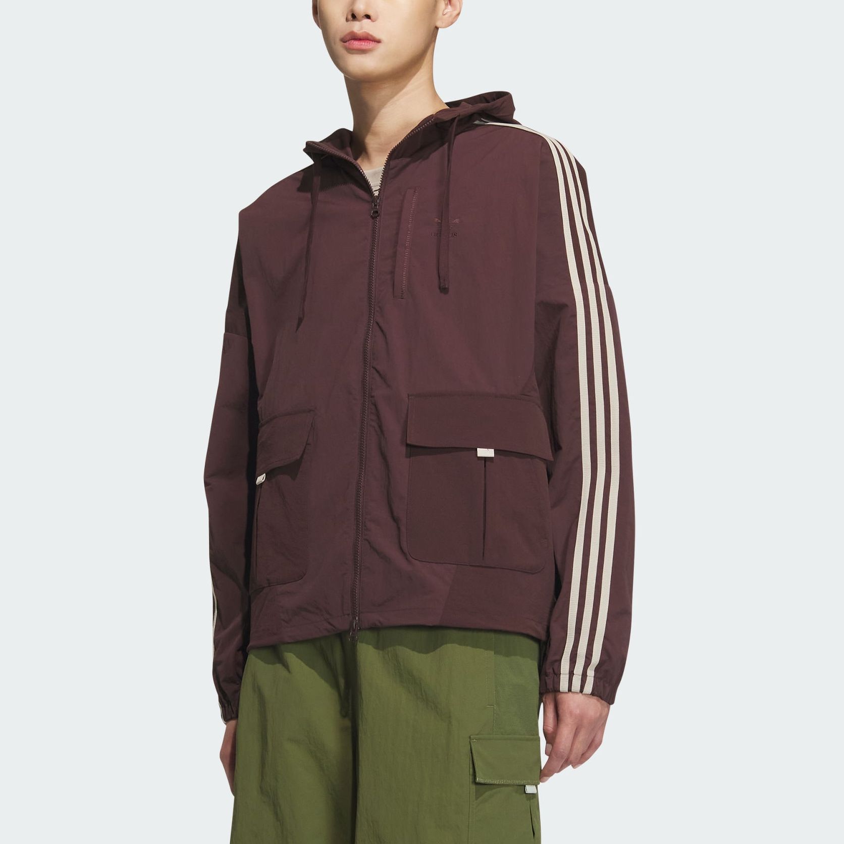 Куртка TOC Adidas Originals для мужчин в темно-сером и коричневом цвете — фото 3