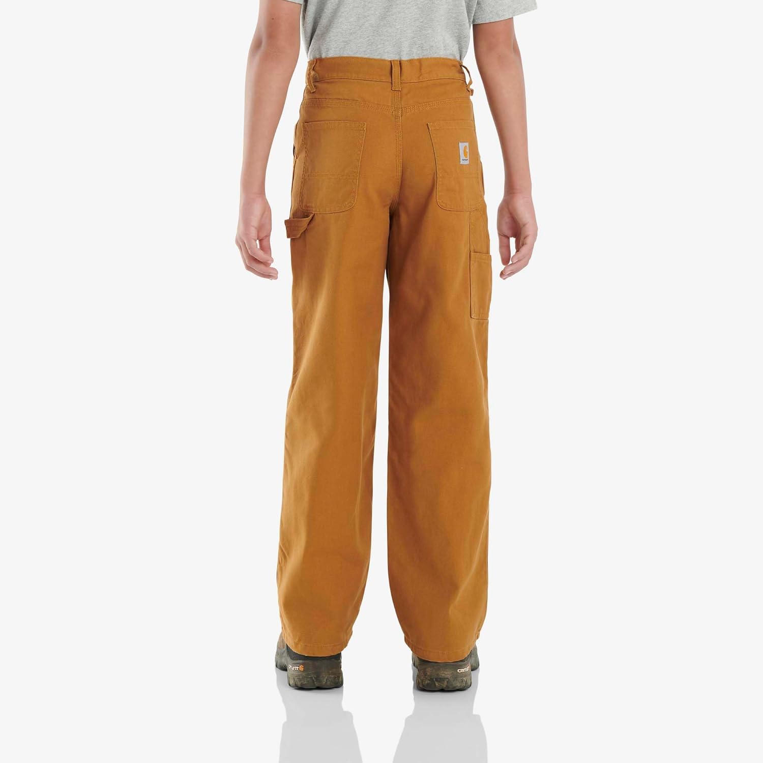 Холщовые брюки-комбинезон Carhartt Boys на фланелевой подкладке, Carhartt Brown - Lined — фото 3