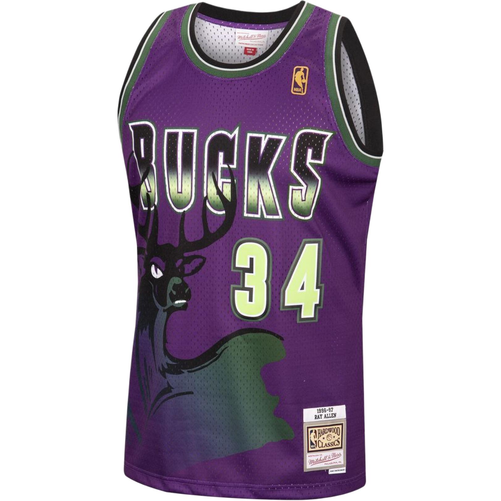 

Баскетбольная майка Mitchell & Ness x NBA Milwaukee Bucks мужская Mitchell Ness, фиолетовый
