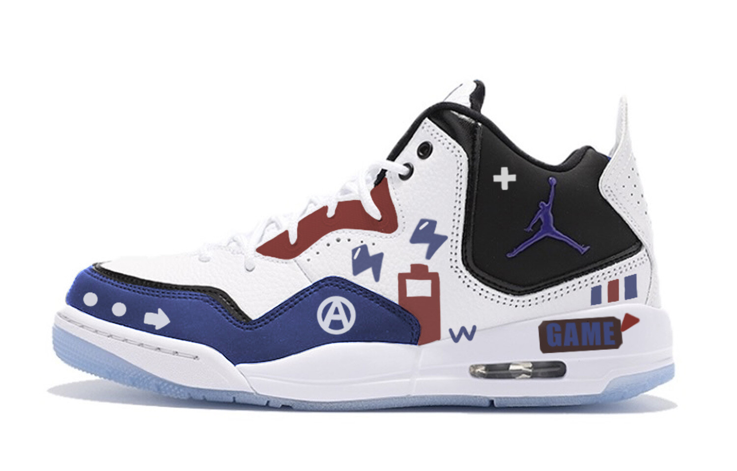 

Баскетбольные кроссовки Courtside 23 Vintage Men Low-Top Blue/Black Jordan, Черный, Баскетбольные кроссовки Courtside 23 Vintage Men Low-Top Blue/Black Jordan