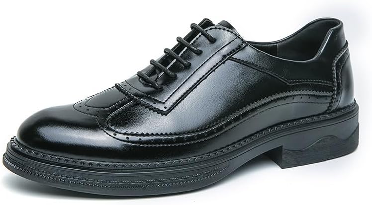 

Мужские оксфорды Santimon с крыльями и брогированием, кожаные туфли на шнуровке для делового и формального стиля, черный