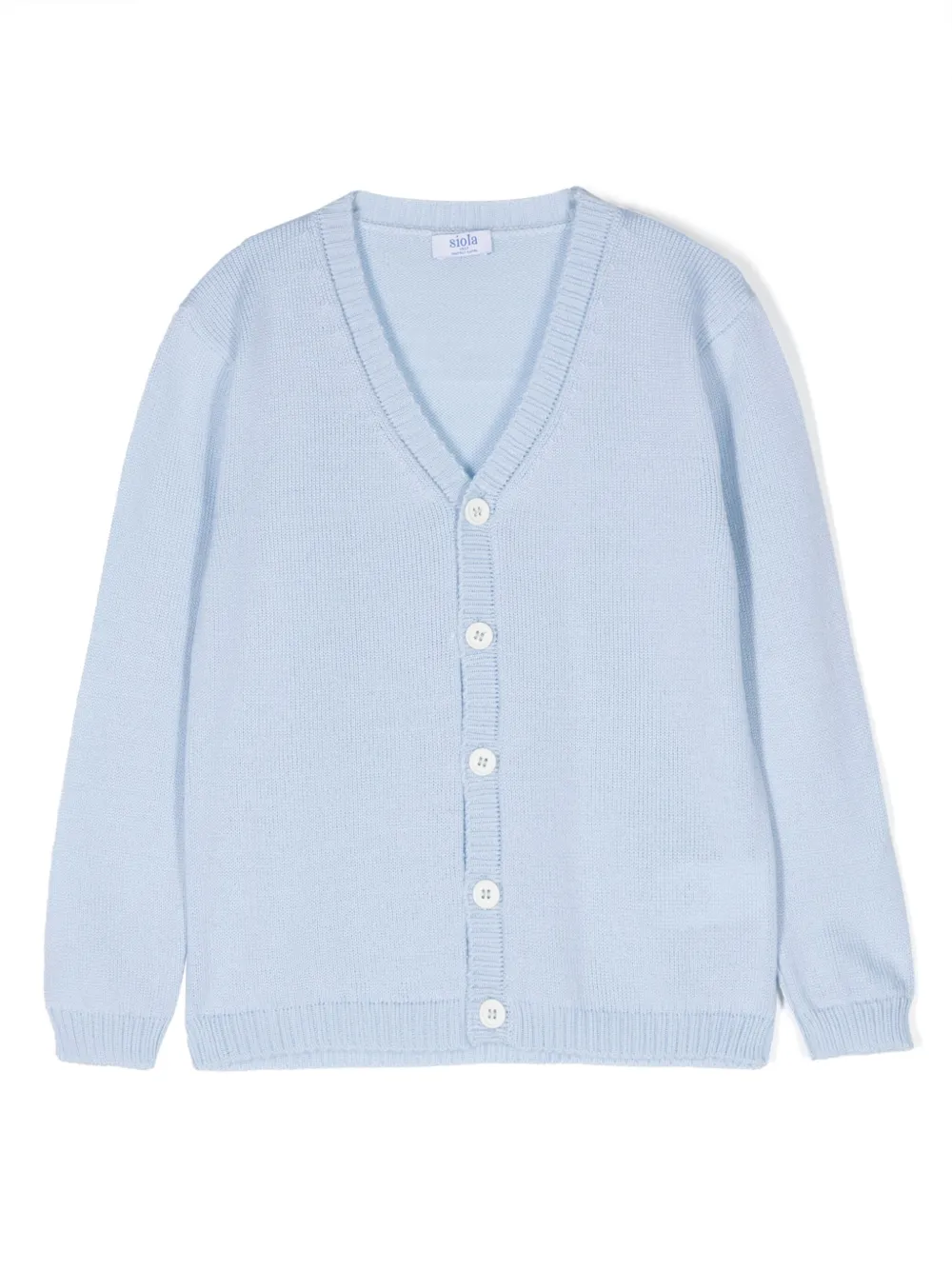 

Кардиган из шерсти мериноса с V-образным вырезом Siola, синий