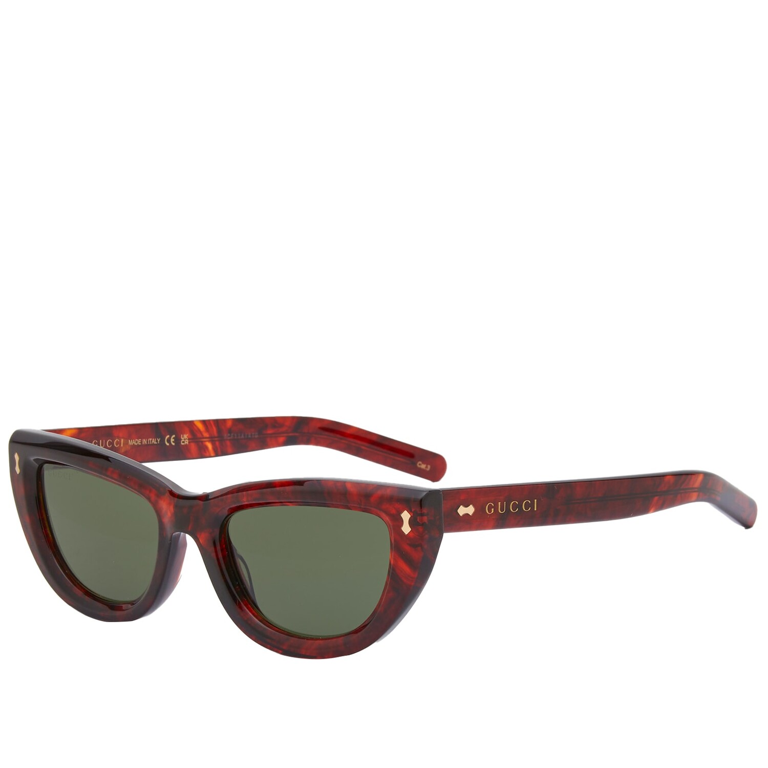 

Солнцезащитные очки Gucci Rivetto Sunglasses, цвет Havana & Green