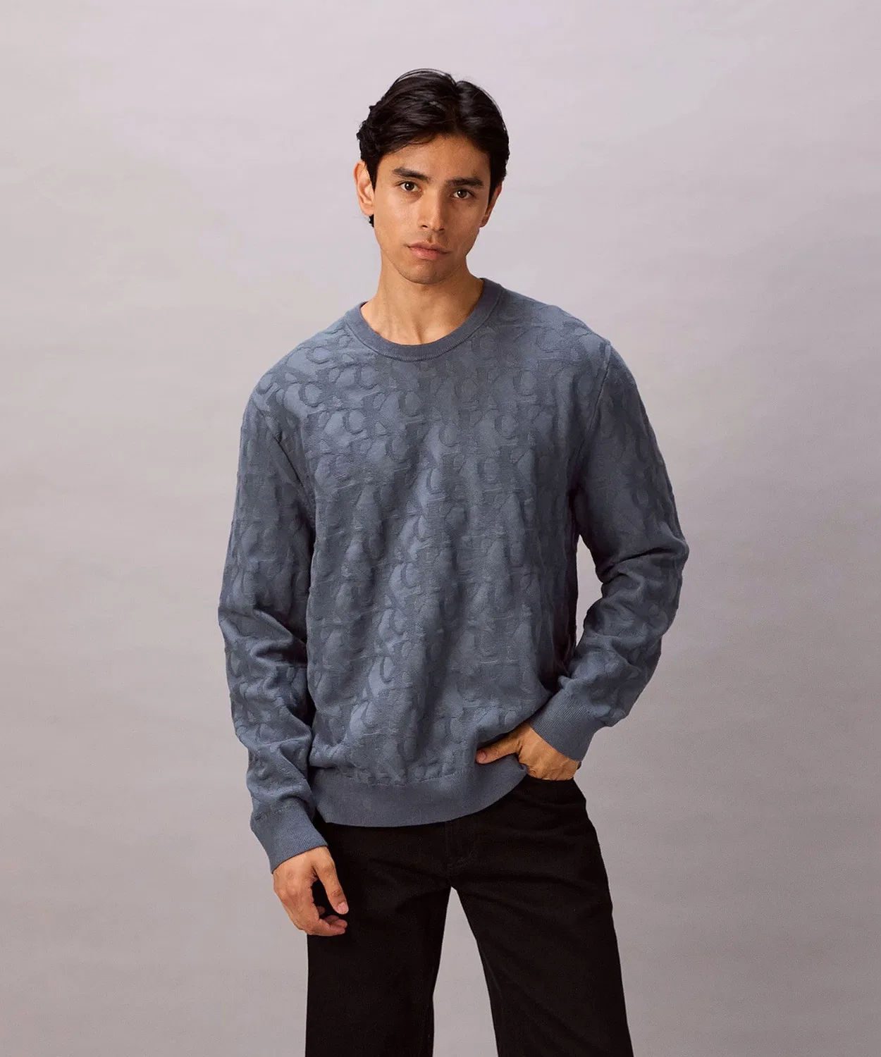 Свитер Calvin Klein Jeans с монограммой, серый