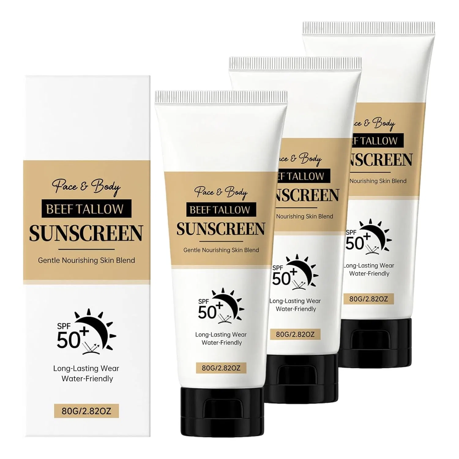 Увлажняющий солнцезащитный крем SPF 50, 3 шт. Generisch, 3Pcs