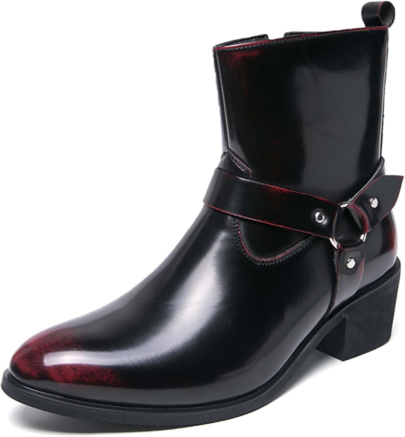 

Мужские ботинки челси в городском стиле, деловые, повседневные, формальные, с противоскользящим покрытием, удобные, подходят для офисной униформы, банкетов, свадеб, костюмов, платьев, высокие кожаные ботинки Generic, красный