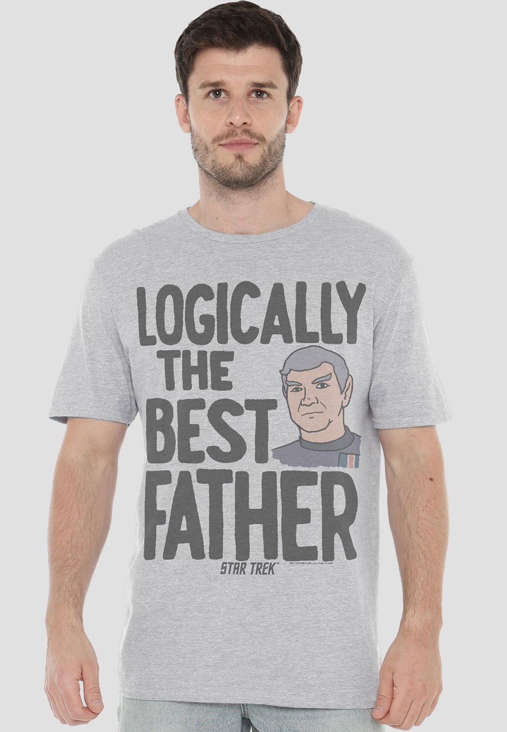 

Футболка с принтом STAR TREK STAR TREK LOGICALLY THE BEST FATHER Cotton Soul, серый