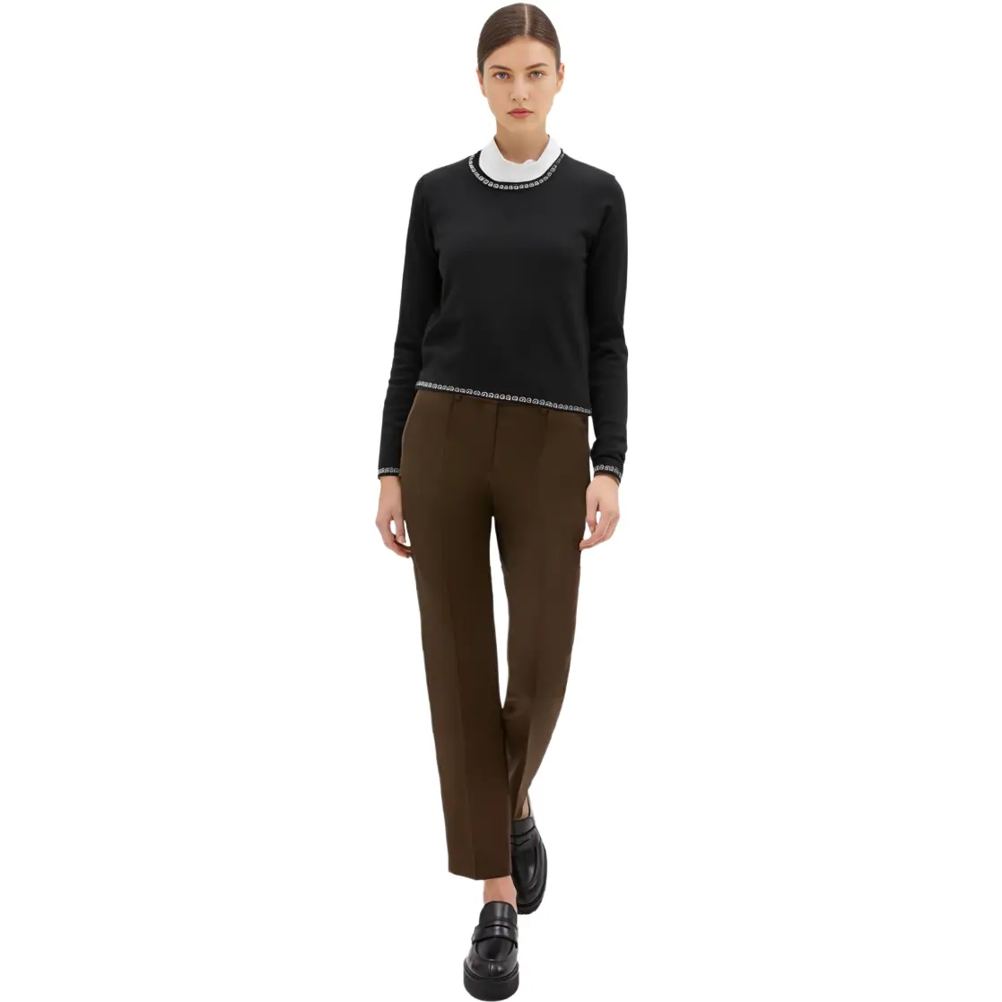 Футболка кроп с декорированным логотипом Alexander Wang, черная — фото 3