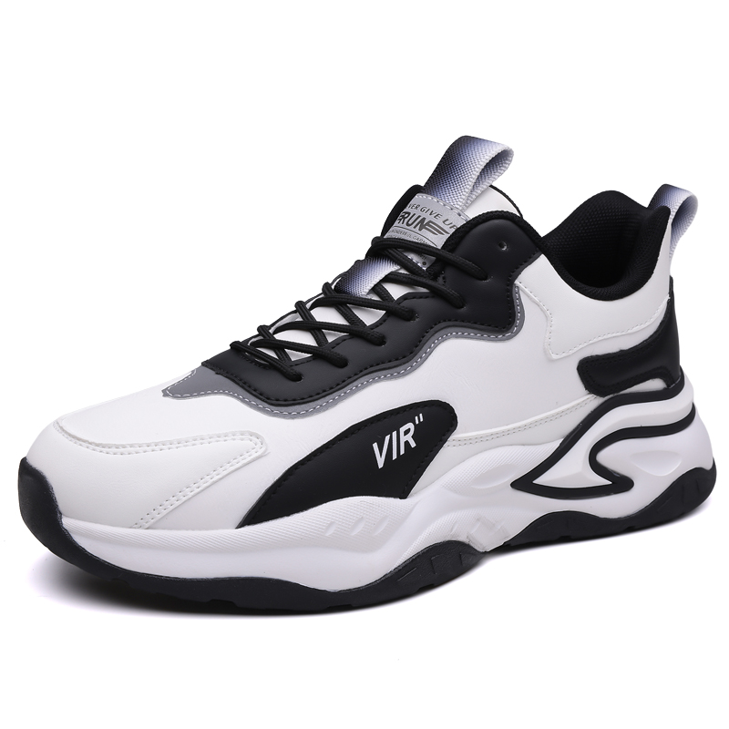 

M.M Party Скользоустойчивые износостойкие повседневные кроссовки с амортизацией для мужчин, бело-черные, цвет White Black